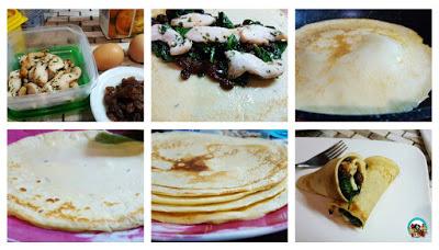 Rollos de crepes rellenos