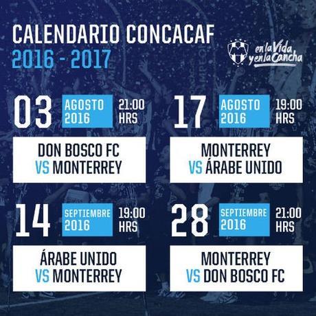 Partidos de los Rayados de Monterrey en la Concachampions 2016-2017