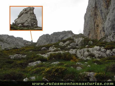 Canal de la Faya, gendarme señalizador de fin de canal al que iremos