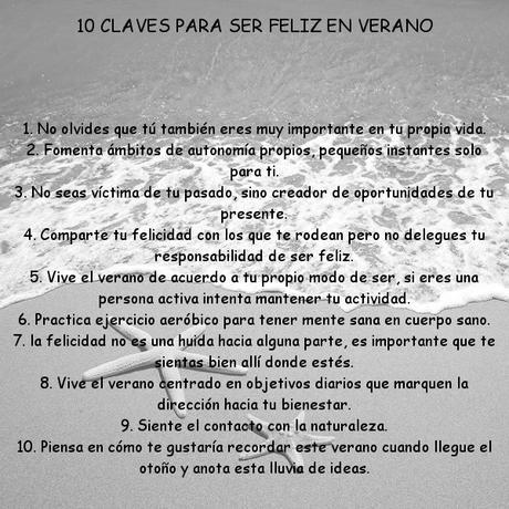 10 claves para ser feliz en verano 10 claves para ser feliz en verano