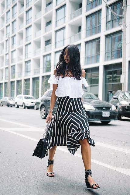 SUMMER TRENDS; OFF THE SHOULDERS + MIDI SKIRT.-