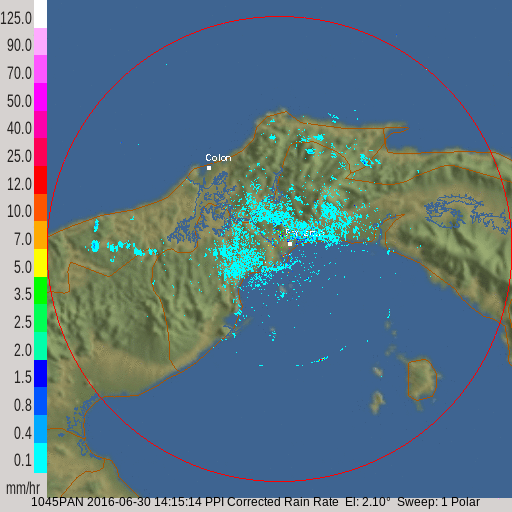 Radar Meteorológico en vivo de Panamá