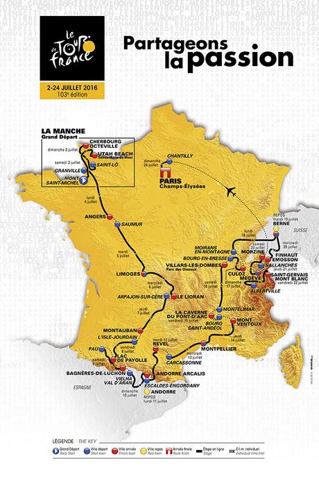 Mapas, rutas y equipos del Tour de Francia 2016