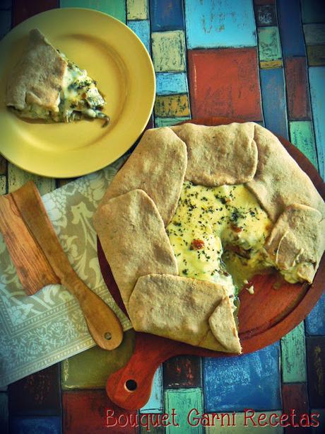 Galette de cebollas, champiñones y espinacas baby Galette de cebollas, champiñones y espinacas baby