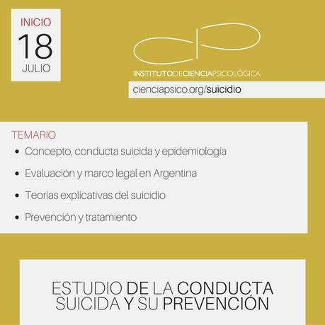 Cursos online: Prevención de conducta suicida, Psicología del tránsito y Psicología ambiental