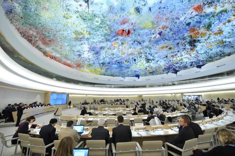 During the Human right s Council. UN Photo / Jean-Marc Ferré