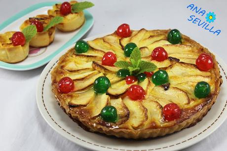 Tarta de queso y manzana