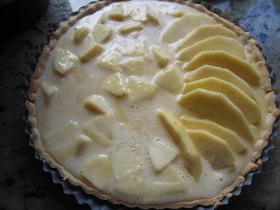 Tarta de queso y manzana