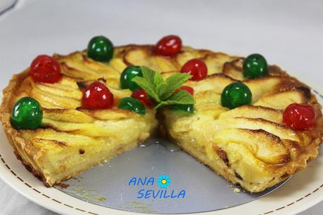 Tarta de queso y manzana