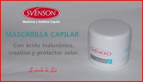 SVENSON, mascarilla capilar con ácido hialurónico, creatina y filtro solar.