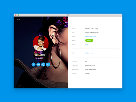Fantástico rediseño de Skype para Mac [Concepto]