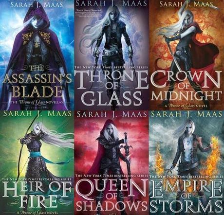 Throne of Glass series book covers, including Empire of Storms!: 