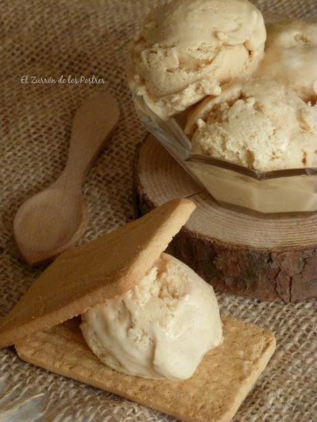 Helado de Dulce de Leche y Galletas