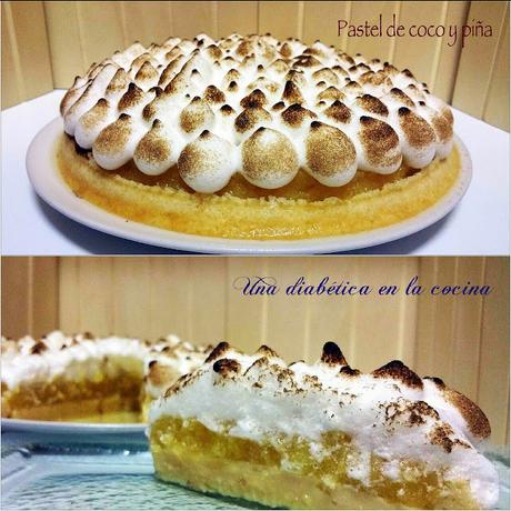 Pastel de coco y piña sin azúcares añadidos