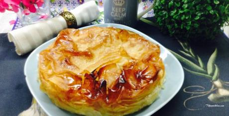 Tarta crujiente de mango