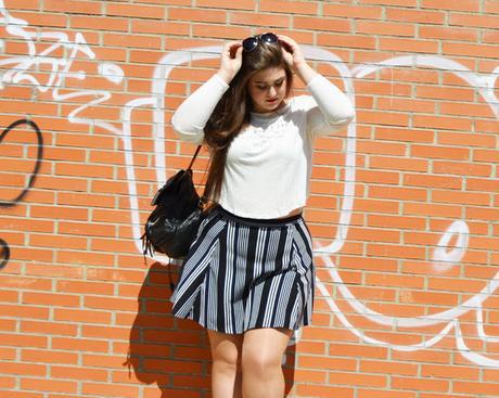 OOTD ~ Yo tambien me atrevo con las rayas!! Just Don't Care - Curvy Blogger