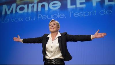 Marine Le Pen la Merkel y la UE