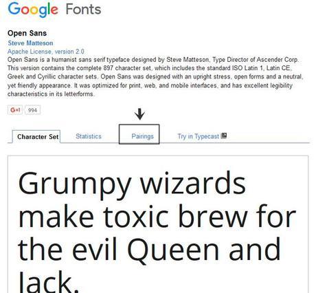 ventana emergente de google fonts