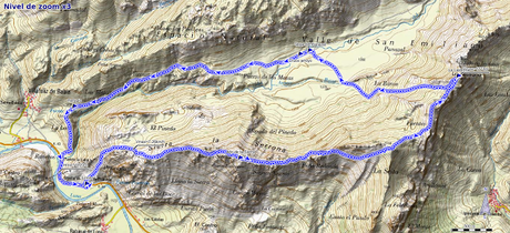 Mapa de la ruta circular por la Sierra de la Serrona