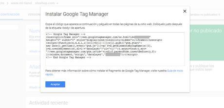 Google Tag Manager Prestashop Contenedor Codigo