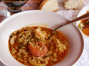 Arroz caldoso pescado marisco cúrcuma