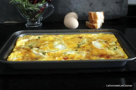 Frittata con Panceta, Puerro, Pimiento y Queso de Cabra #CookingTheChef: GR