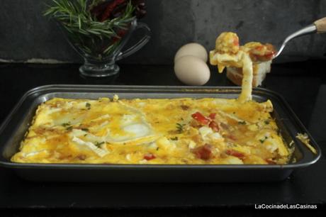 Frittata con Panceta, Puerro, Pimiento y Queso de Cabra #CookingTheChef: GR