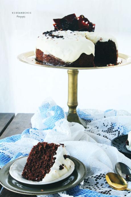 Tarta de chocolate , bayas de goji y polvo de caramelo #cookingthechef