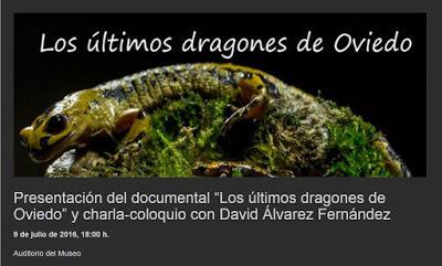 Proyección del documental de las salamandras de Oviedo y exposición de anfibios y reptiles