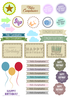 Decoraciones para tus regalos o tarjetas de Cumpleaños