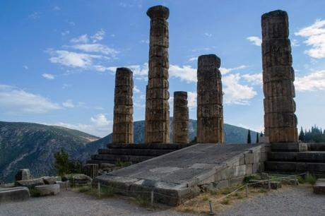 Restos del Templo de Apolo en Delphi, casa del famoso Oráculo