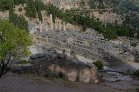 Restos del Templo de Apolo en Delphi, casa del famoso Oráculo