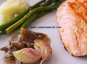 Salmón setas amarillas