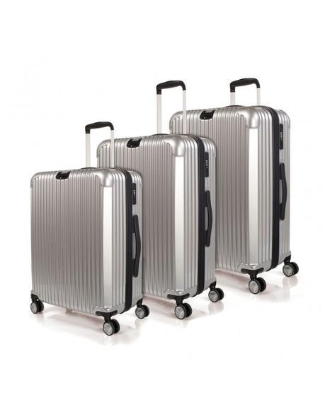 set de maletas jaslen en color plata