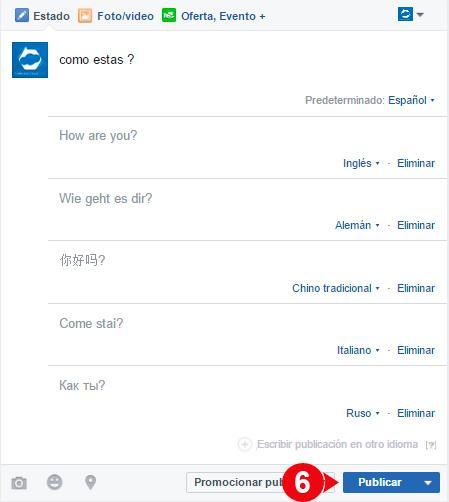 Facebook: Como publicar contenido en varios idiomas Facebook: Como publicar contenido en varios idiomas