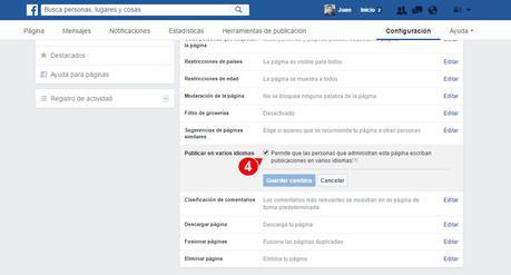Facebook: Como publicar contenido en varios idiomas Facebook: Como publicar contenido en varios idiomas