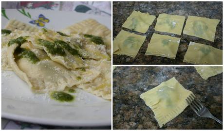 RAVIOLIS CASEROS RELLENOS DE MOUSSE DE QUESO Y PESTO