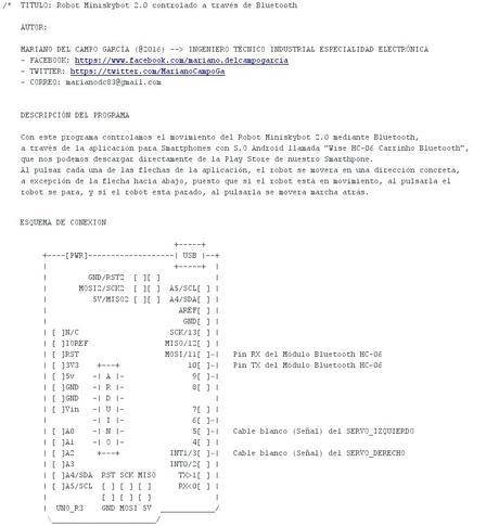 Robot Miniskybot 2.0 controlado a través de Bluetooth Robot Miniskybot 2.0 controlado a través de Bluetooth