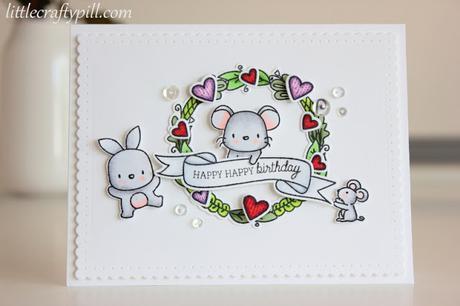 Clean and Simple birthday card colored with Copic Markers