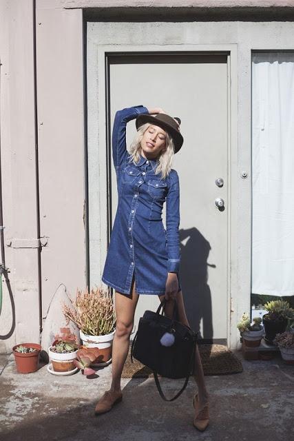 SUMMER MUST; DENIM DRESS.-