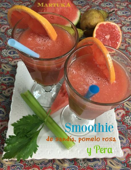 Smoothie De Sandía, Pomelo Rosa Y Pera