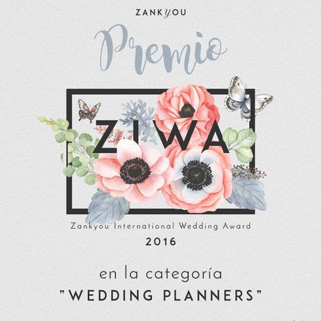 Exclusive Weddings galardonada en los Premios Zankyou International Wedding Award 2016 como una de las mejores Agencias de Wedding Planners