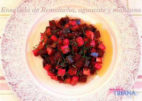 Ensalada de remolacha, aguacate y manzana