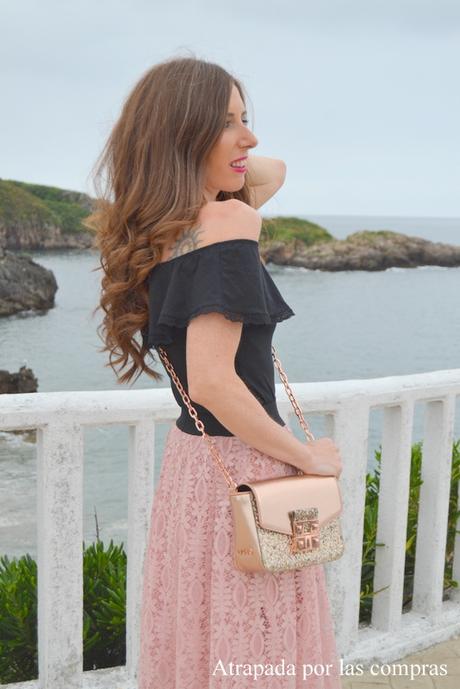 FALDA MIDI DE ENCAJE