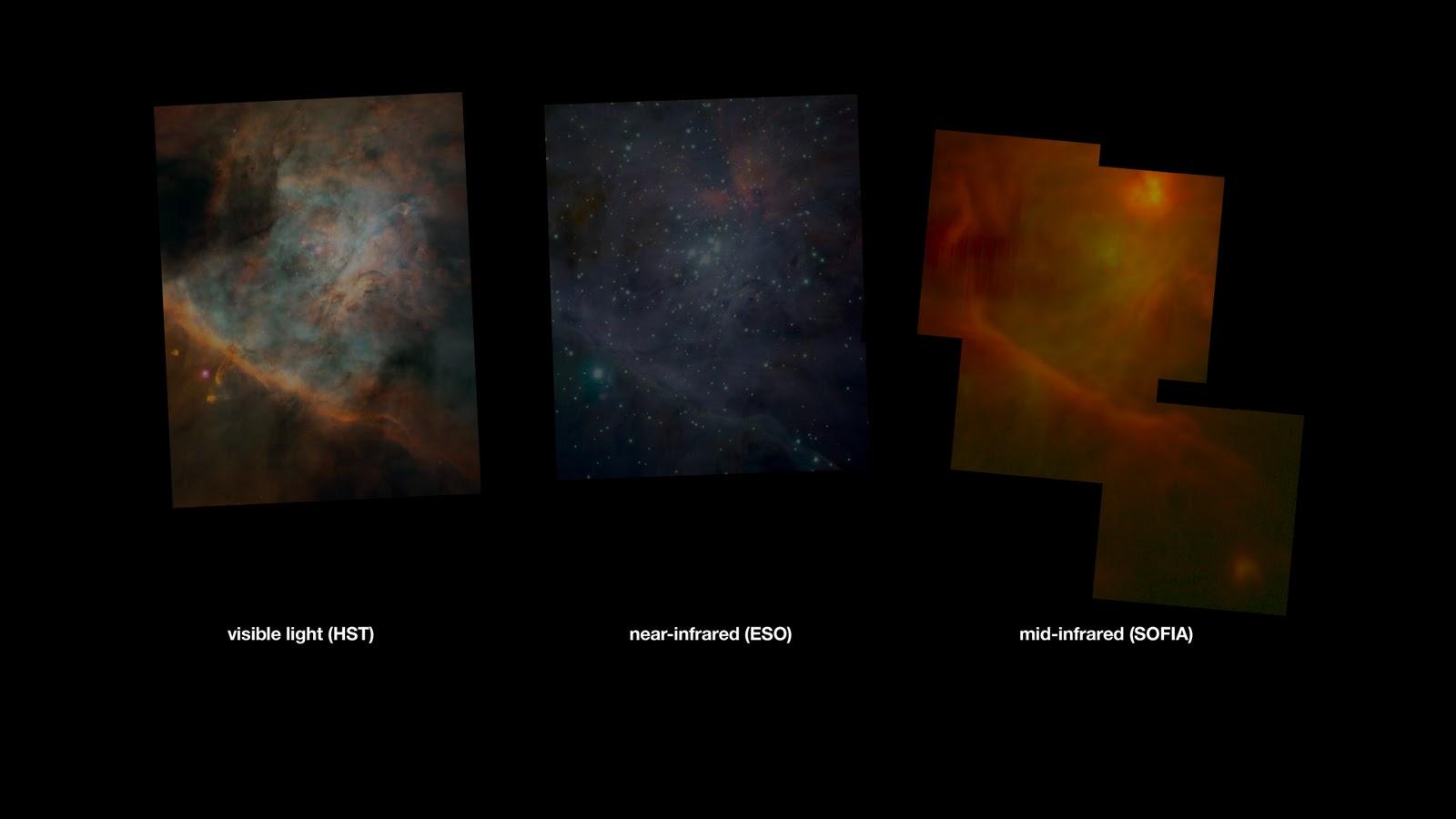 El Telescopio SOFIA penetra las nubes de formación estelar de Orión