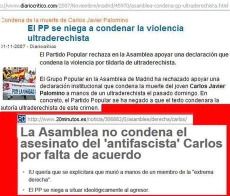 El PP de madrid bloque la condena al asesinato de Carlos Palomino