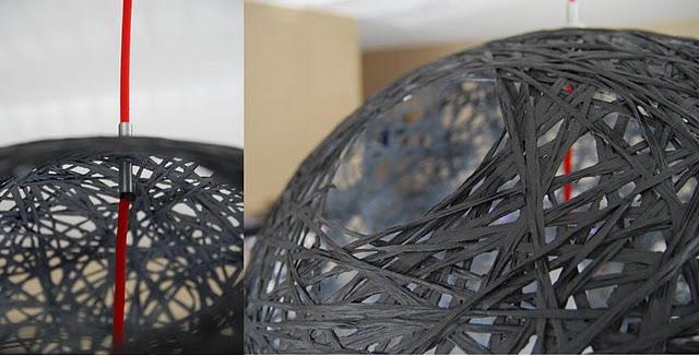 Diy, Lámpara de hilos, random light: Cómo colocar el cable