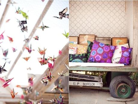 Casarse bajo pajaritas de papel de colores