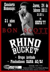 Rhino Bucket en España/ Homenaje a Bon Scott en la fecha Madrileña