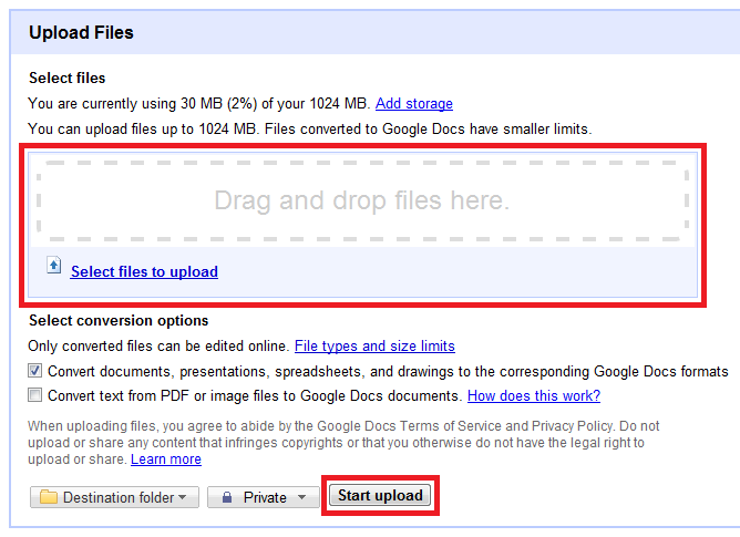 Comparte fotos y videos usando Google Docs